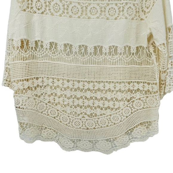 Soft Surrounding Ivory Boho Crochet Open Knit Shell Top - Sz S - Picture 11 of 16